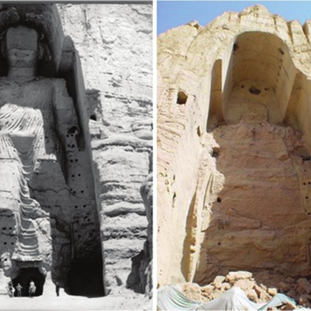above-The-Larger-Bamiyan-Buddha-in-its-niche-before-and-after-demolition-by-the_Q640